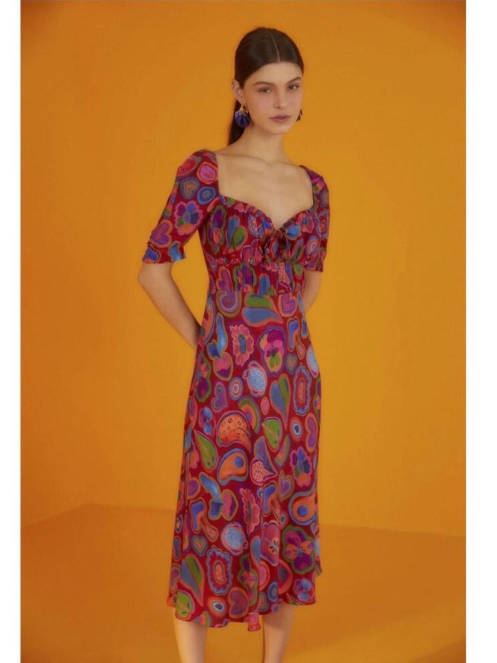 Farm Rio Lisa Printed Midi Dress, M
